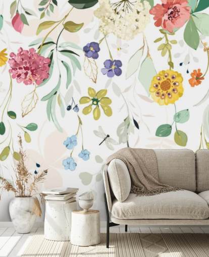 colourful floral wallpaper