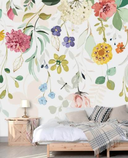colourful floral wallpaper