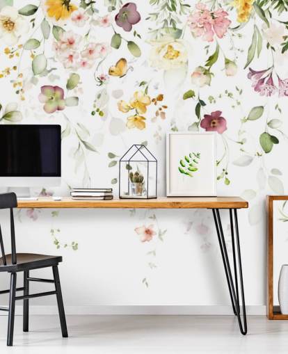 papel de parede prado florais