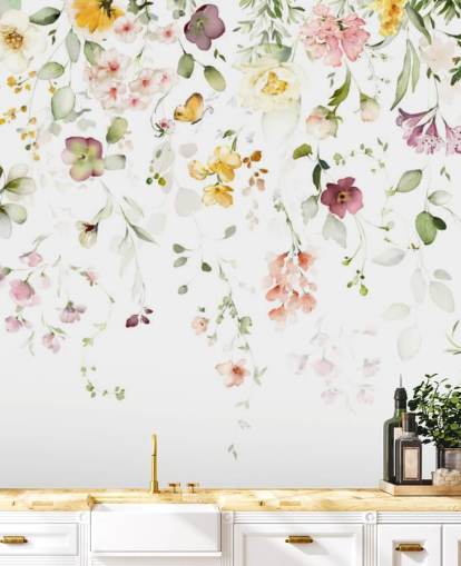weide bloemen behang weide bloemen behang
