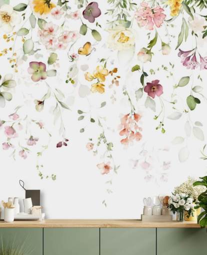 weide bloemen behang weide bloemen behang