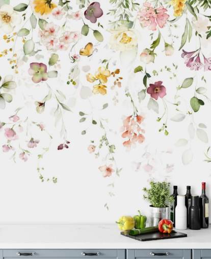 carta da parati floreale prato
