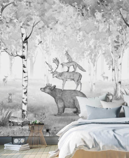 fondo de pantalla de animales y bosques en tonos monocromáticos fondo de pantalla de animales y bosques en tonos monocromáticos