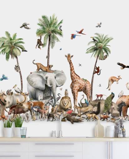 vilde dyr under palmer tapet