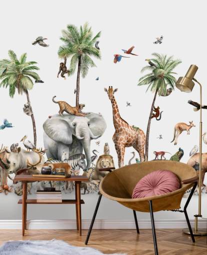 papel de parede de animais selvagens sob palmeiras papel de parede de animais selvagens sob palmeiras