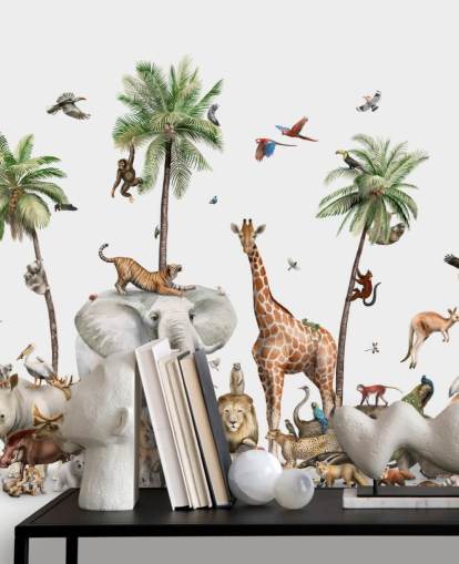 papier peint animaux sauvages sous les palmiers papier peint animaux sauvages sous les palmiers