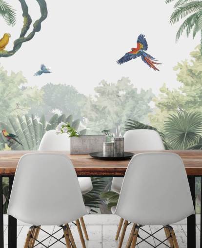 fondo de pantalla de loros de la selva tropical