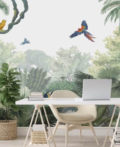 behang voor tropische junglepapegaaien behang voor tropische junglepapegaaien
