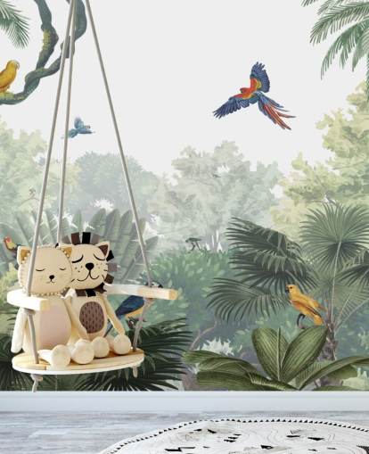 behang voor tropische junglepapegaaien behang voor tropische junglepapegaaien