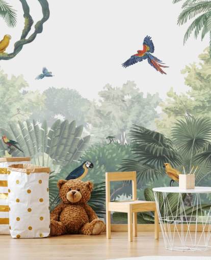 fondo de pantalla de loros de la selva tropical