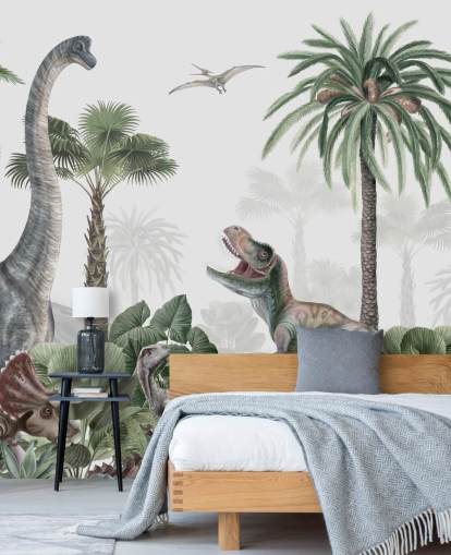 dinosaurs in jungle wallpaper