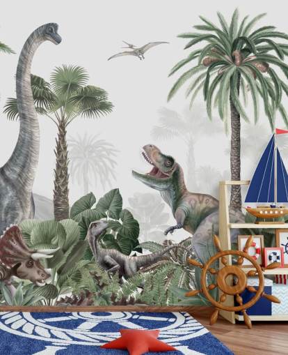 dinosaurussen in jungle behang