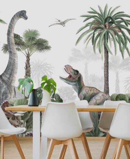 dinosaurs in jungle wallpaper