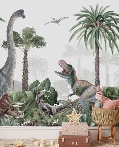 dinosaurs in jungle wallpaper