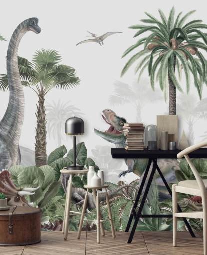 dinosaurs in jungle wallpaper