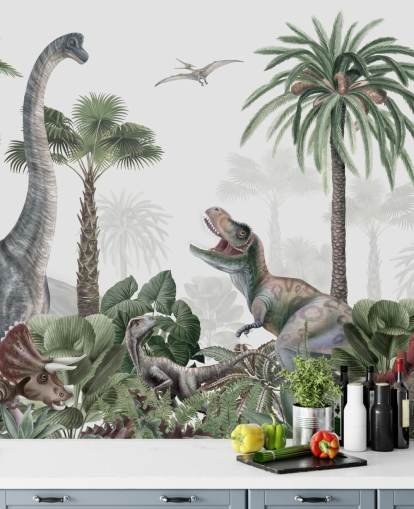 dinosaurier i djungel tapeter