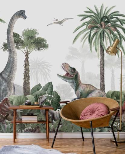 dinosaurs in jungle wallpaper