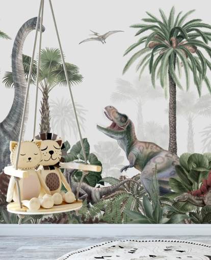 dinosaurussen in jungle behang