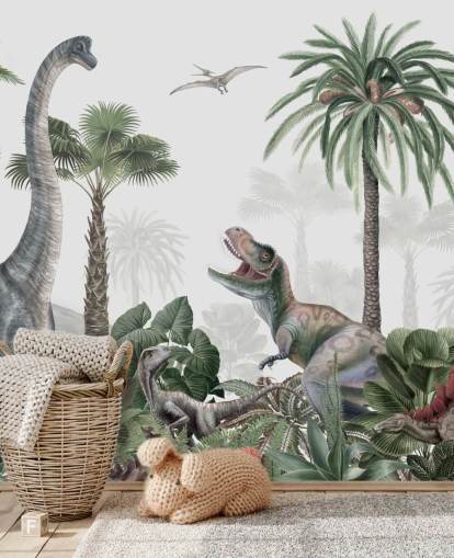 dinosaurier i djungel tapeter