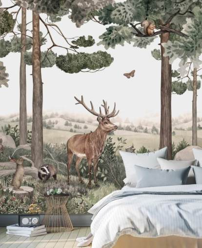 skogsdjur i skog tapet skogsdjur i skog tapet