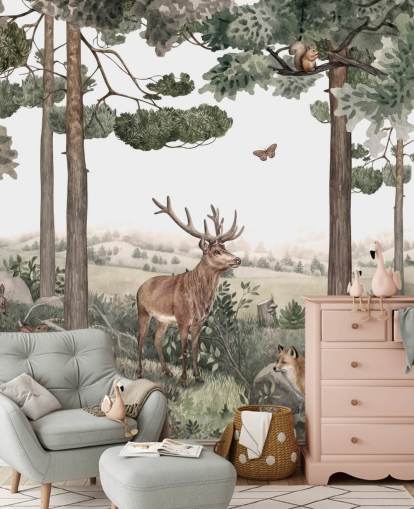 woodland animals in forest wallpaper woodland animals in forest wallpaper
