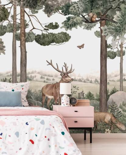 animali del bosco nella carta da parati forestale animali del bosco nella carta da parati forestale