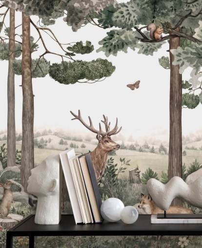 woodland animals in forest wallpaper woodland animals in forest wallpaper