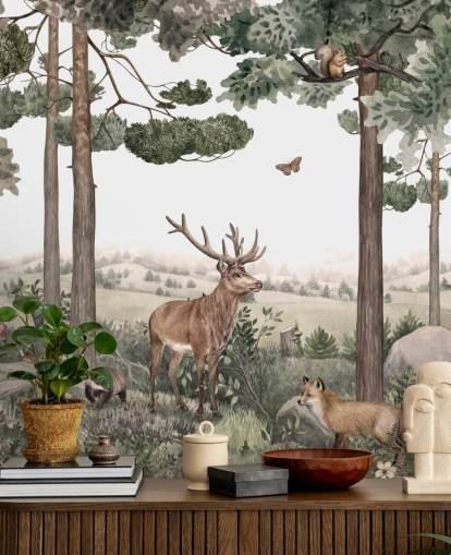 woodland animals in forest wallpaper woodland animals in forest wallpaper