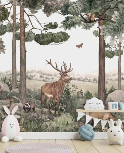  papier peint animaux des bois dans la forêt 