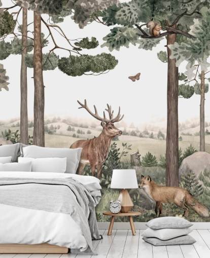 woodland animals in forest wallpaper woodland animals in forest wallpaper