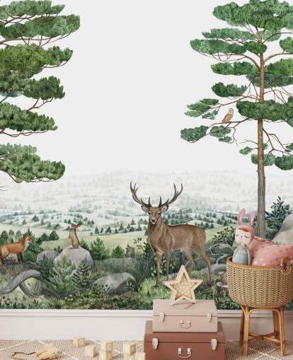 papier peint animaux des bois