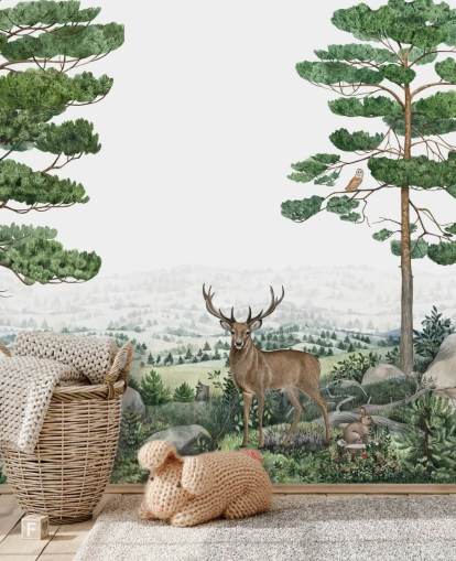 papier peint animaux des bois