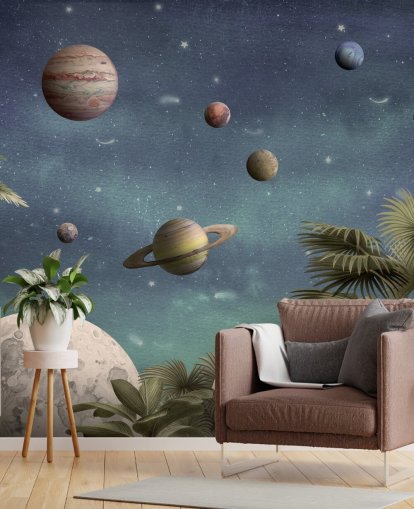 planeter over jungel tapet