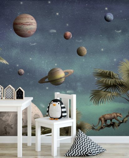 planeten boven de jungle behang planeten boven de jungle behang