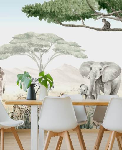 papel pintado de animales del bosque