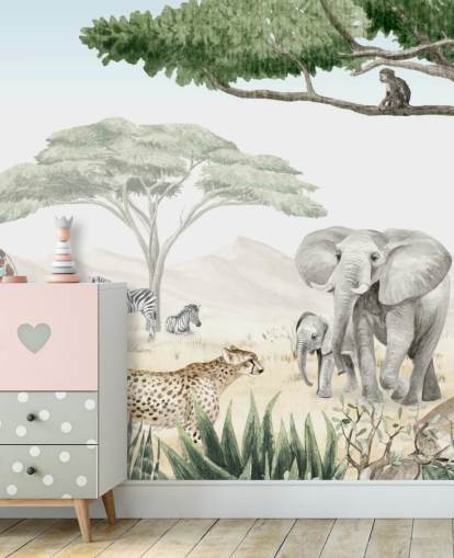 papier peint animalier des bois