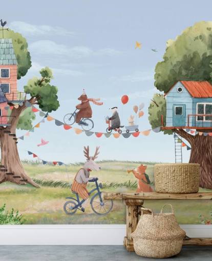 nursery animals and tree houses wallpaper nursery animals and tree houses wallpaper