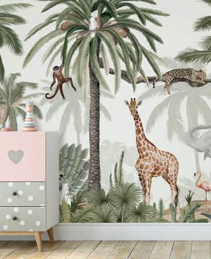 safari dieren behang