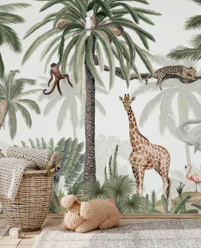 carta da parati con animali safari