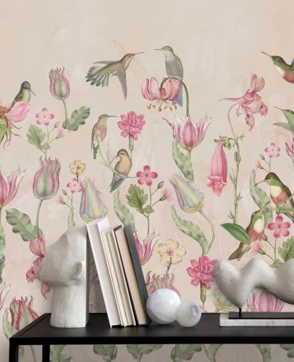 pretty tulips & hummingbirds wallpaper pretty tulips & hummingbirds wallpaper