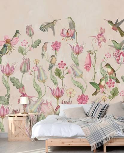 mooie tulpen & kolibries behang mooie tulpen & kolibries behang