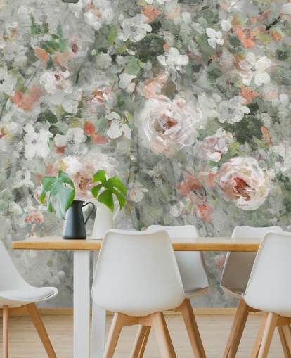 papel pintado pastel pink flowers