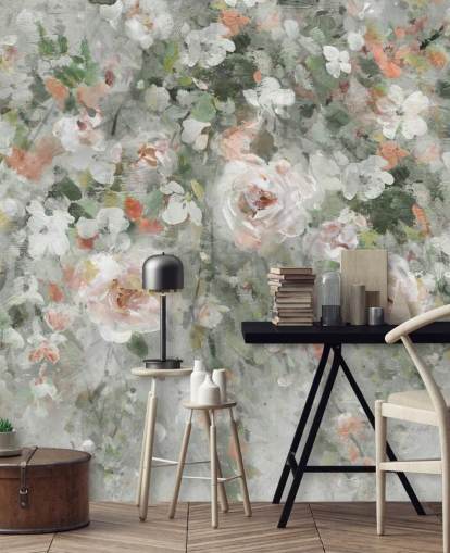 carta da parati fiori rosa pastello