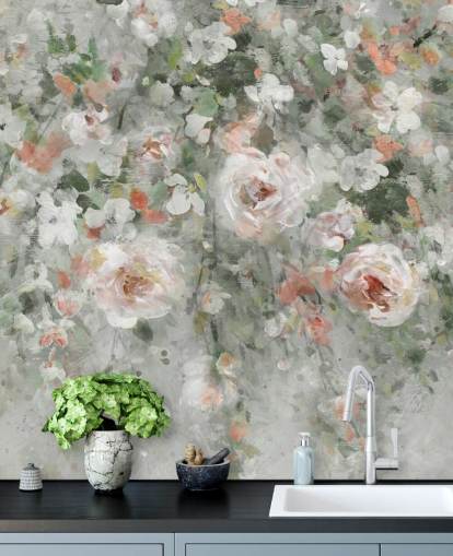 pastel lyserøde blomster tapet