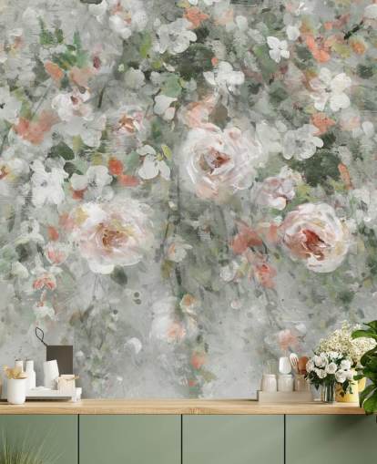 papel de parede de flores rosa pastel