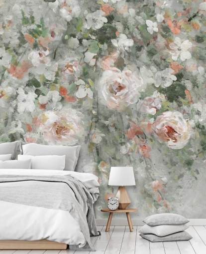 pastel lyserøde blomster tapet