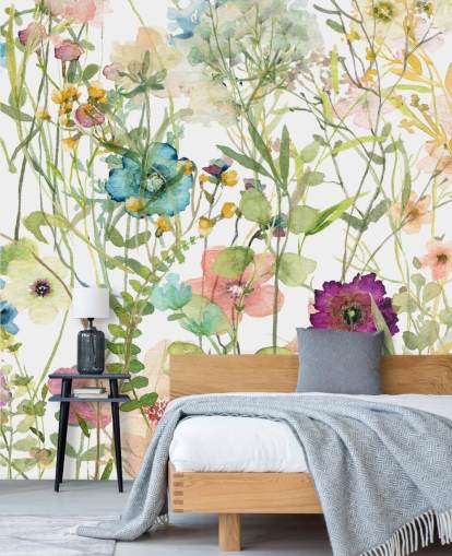 fargerik floral tapet