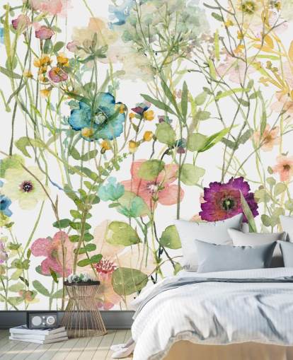färgglada blommor tapeter
