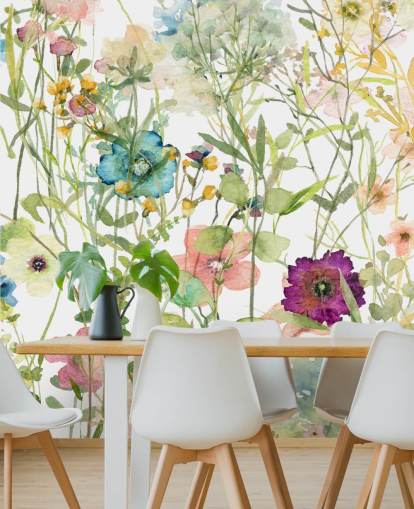 kleurrijk bloemenbehang