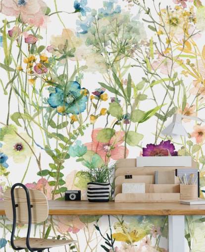 papier peint floral coloré